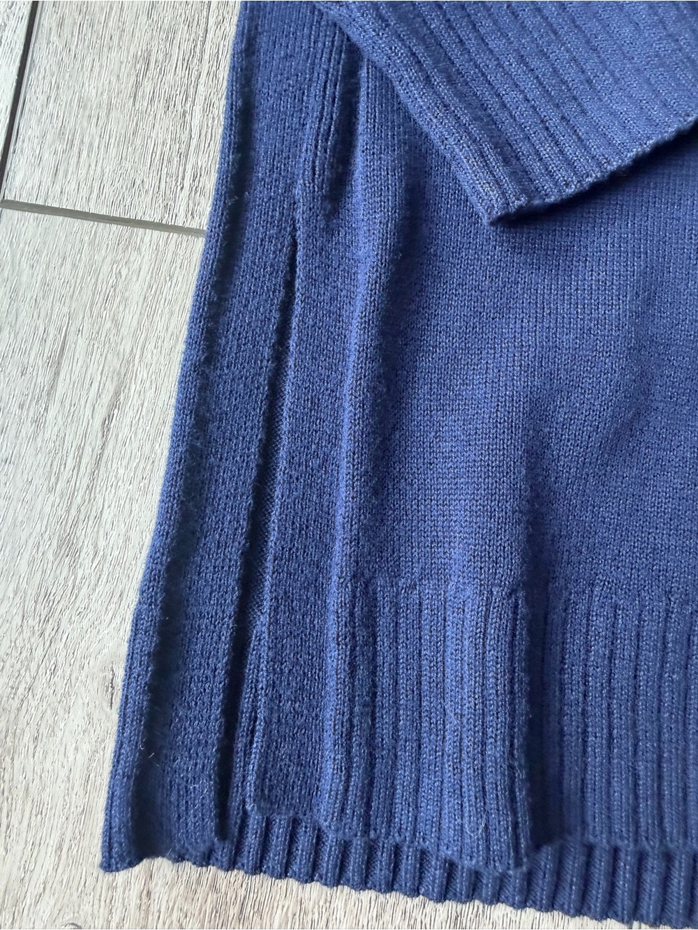 Crown & Ivy- Navy Cowl Neck Split SideSweater - Classic Cozy Knit - Picture 4 of 9